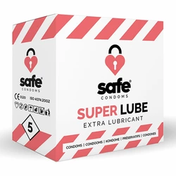Prezerwatywy nawilżane - Safe Super Lube 5 szt