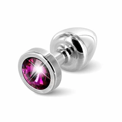 Plug analny - Diogol Anni Round Silver & Pink 25 mm
