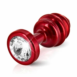 Plug analny - Diogol Ano Ribbed Red 30 mm
