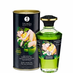 Rozgrzewający olejek do masażu - Shunga Aphrodisiac Warming Oil Green Tea 100 ml