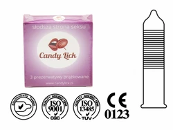 Prezerwatywy Candy Lick prążkowane