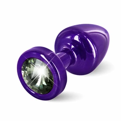 Plug analny - Diogol Anni Round Purple & Black 25 mm