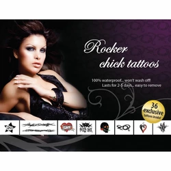 Zestaw tymczasowych tatuaży - Tattoo Set Rocker Chick