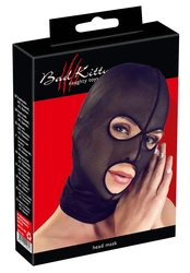 Bad Kitty - Czarna Półprzezroczysta Maska Z Otworem Na Oczy I Usta