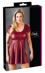 Cottelli CURVES - Mini Sukienka Z Dekoltem Czerwona XL