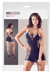 NO:XQSE - Seksowna Sukienka Z Wycięciami Po Bokach I Dekolcie Czarna S-L