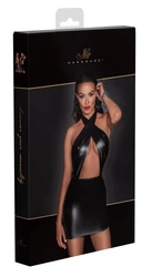 Noir - Seksowna Mini Sukienka Bez Pleców Czarna XL