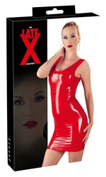 LATE X - Seksowna Obcisła Lateksowa Sukienka Mini Czerwona XS