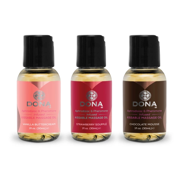 Zestaw jadalnych olejków do masażu - Dona Massage Gift Set Flavored