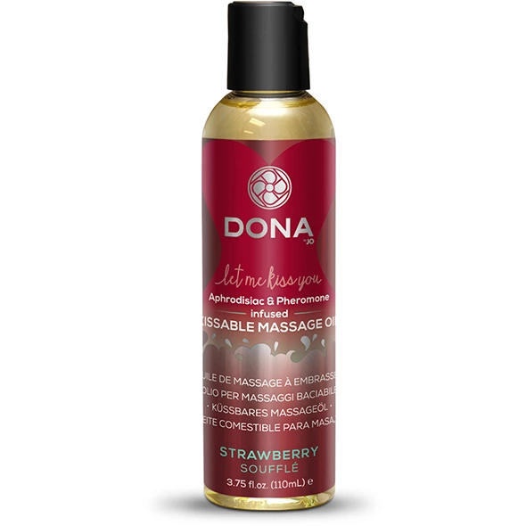 Jadalny olejek do masażu - Dona Kissable Massage Oil Strawberry Soufflé 110 ml