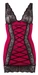Cottelli LINGERIE - Seksowna Czerwona Sukienka Z Czarnymi Koronkowymi Wstawkami S