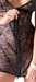 Cottelli LINGERIE - Seksowna Rozpinana Sukienka Z Kwiatowej Koronki Czarna S