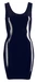 LATE X - Seksowna Obcisła Lateksowa Sukienka Mini Czarna L