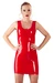 LATE X - Seksowna Obcisła Lateksowa Sukienka Mini Czerwona L